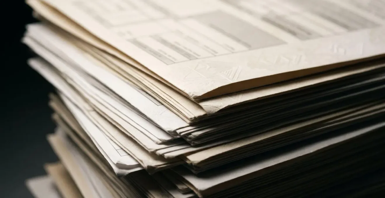 Conceptual representation of accumulating administrative documents and payment complications