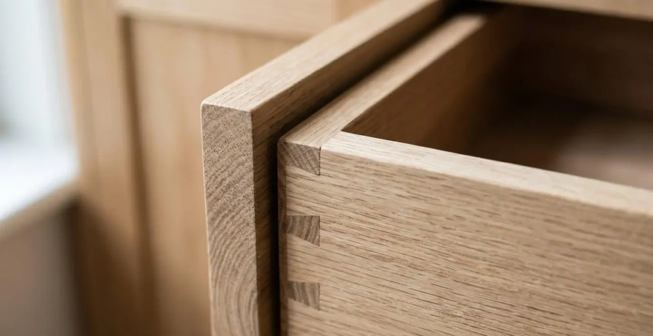 Minimalist built-in workspace integrated seamlessly into compact apartment wall