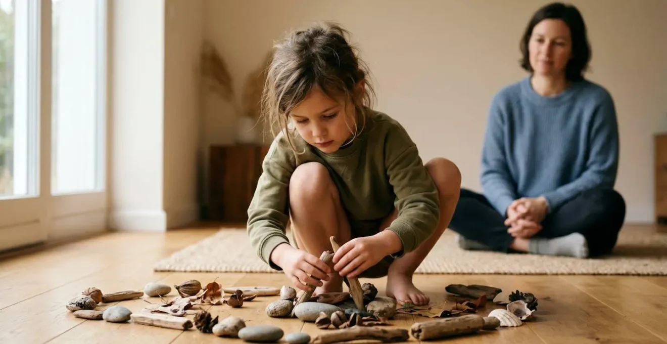 Child exploring natural curiosity through hands-on discovery with parent observing supportively nearby