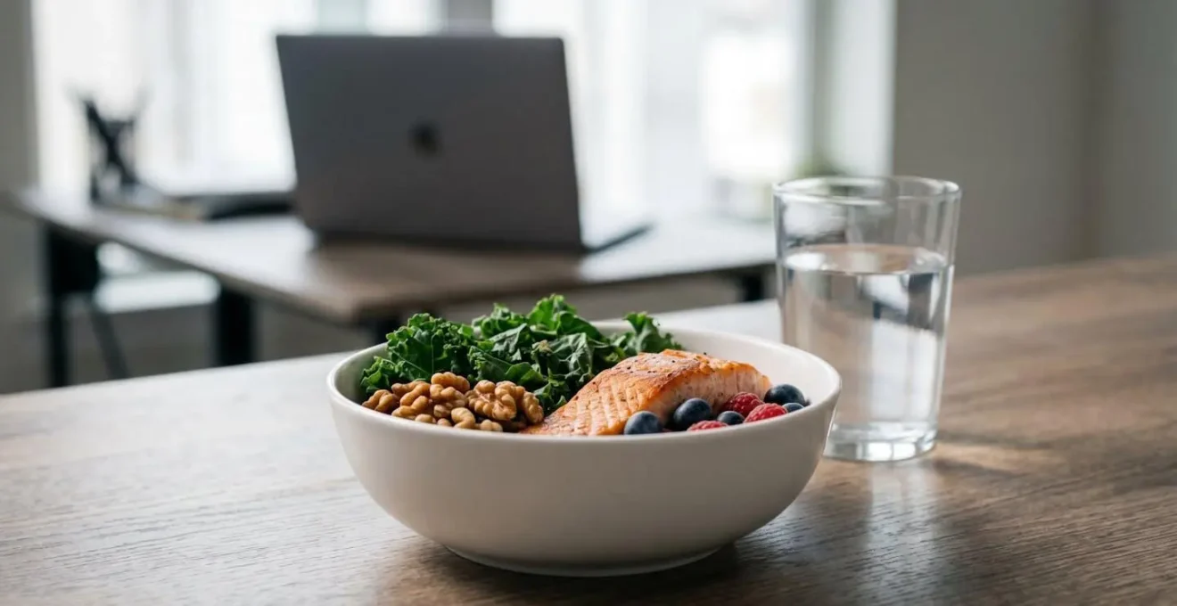 Professional experiencing brain fog and mental fatigue due to nutritional deficiencies affecting cognitive performance
