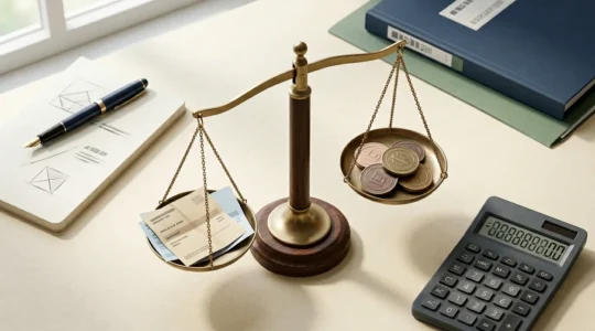 Strategic director remuneration planning with salary and dividend documentation on a minimalist professional desk