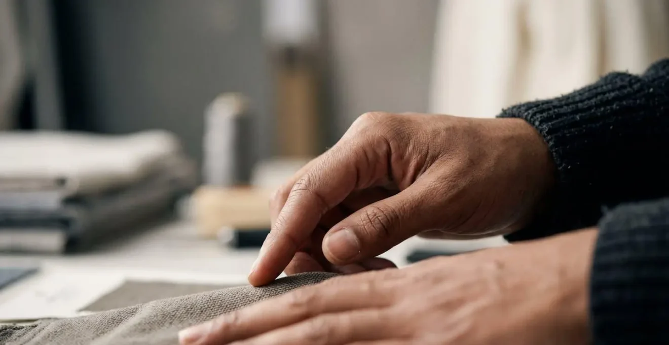 Close-up view of human hands editing and refining written content with professional attention to detail