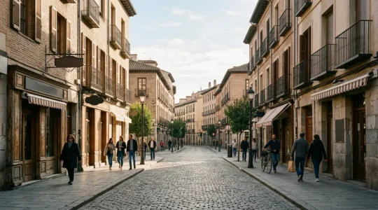 First-time buyer viewing mixed-use property with retail space below residential apartment