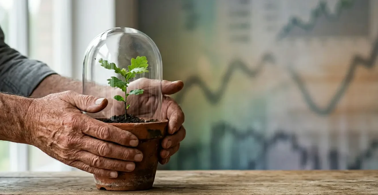 Professional retirement planning concept showing safe withdrawal strategy during market uncertainty